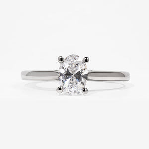 PARIS 0.75ct | Oval Solitaire Lab Grown Diamond Engagement Ring in Platinum