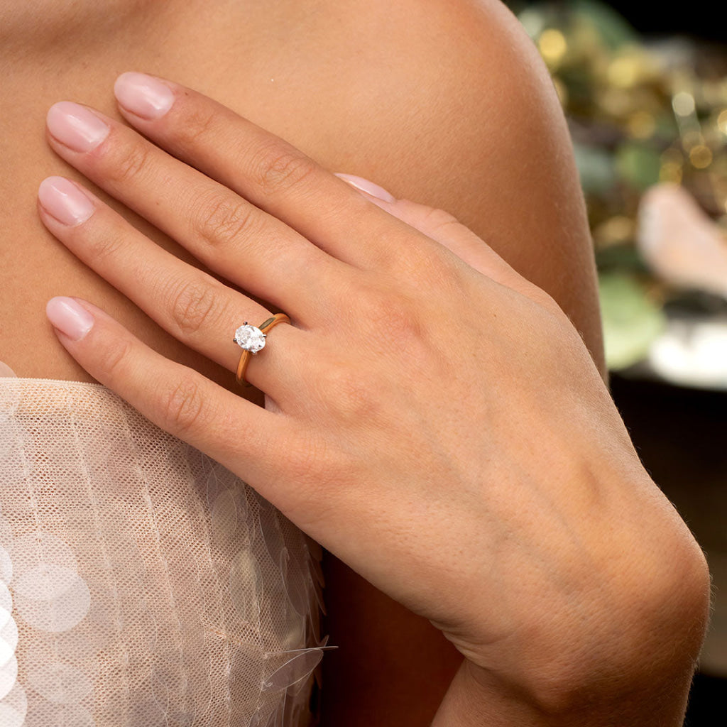 PARIS 1ct | Oval Solitaire Lab Grown Diamond Engagement Ring in 18ct Gold