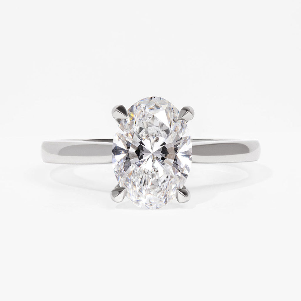 PARIS 2ct | Oval Solitaire Lab Grown Diamond Engagement Ring in Platinum