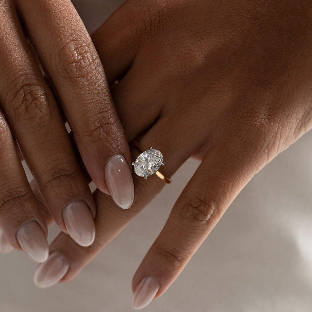 PARIS 3ct | Oval Solitaire Lab Grown Diamond Engagement Ring in 18ct Gold