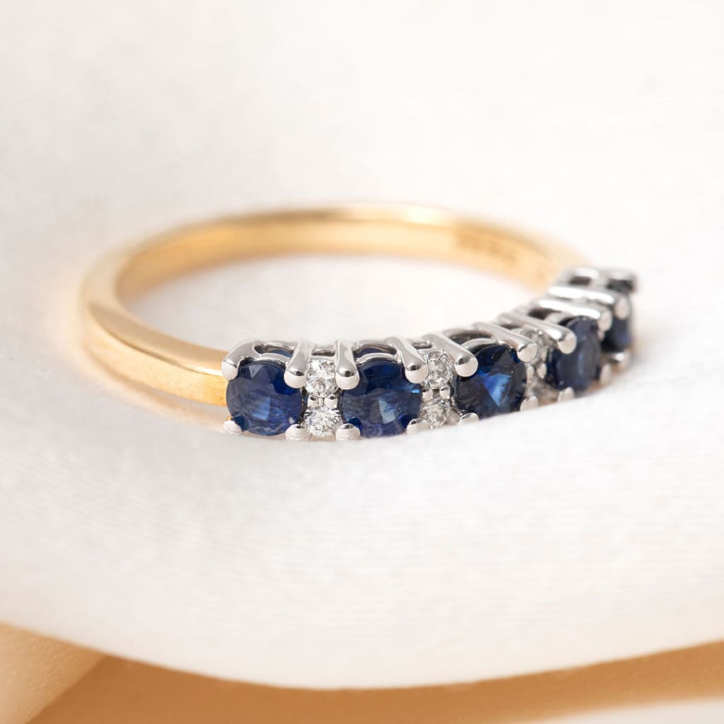 PARKER | Diamond & Sapphire Ring in 18ct Gold - Rings