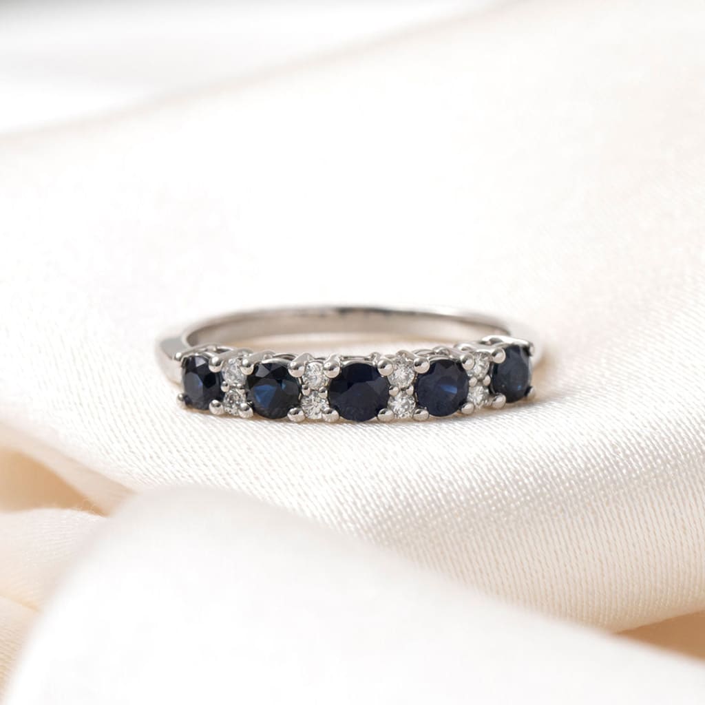 PARKER | Diamond & Sapphire Ring in Platinum - Rings