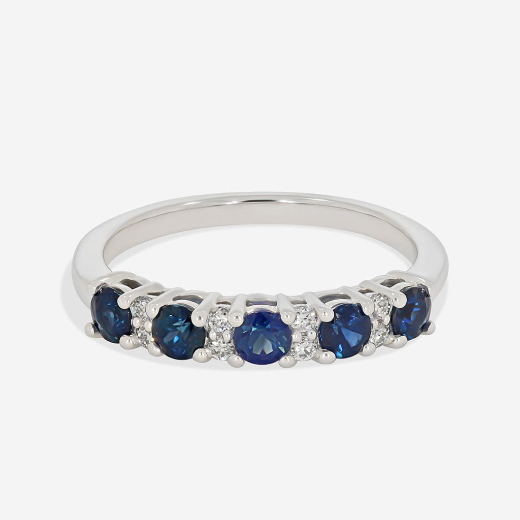 PARKER | Natural Diamond & Sapphire Ring in Platinum