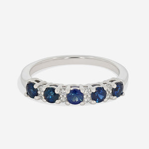 PARKER | Natural Diamond & Sapphire Ring in Platinum