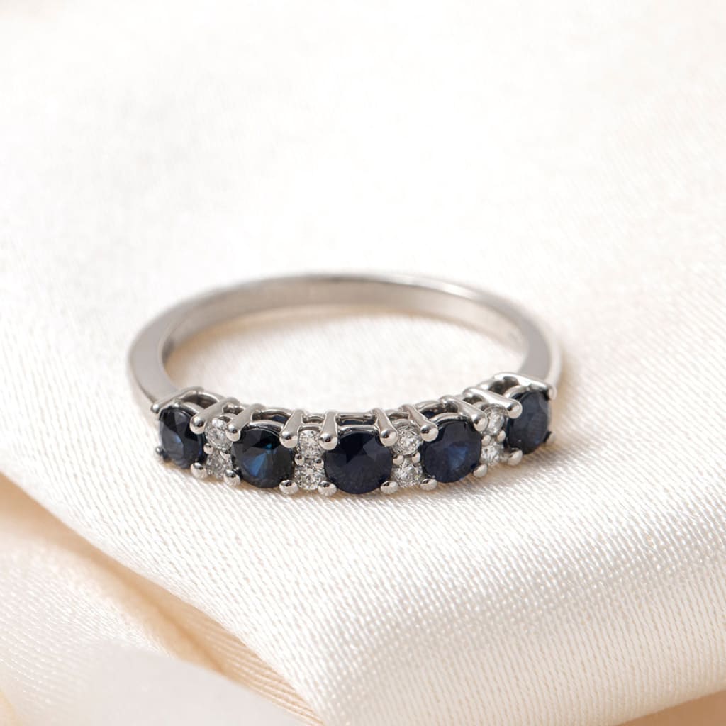 PARKER | Diamond & Sapphire Ring in Platinum - Rings