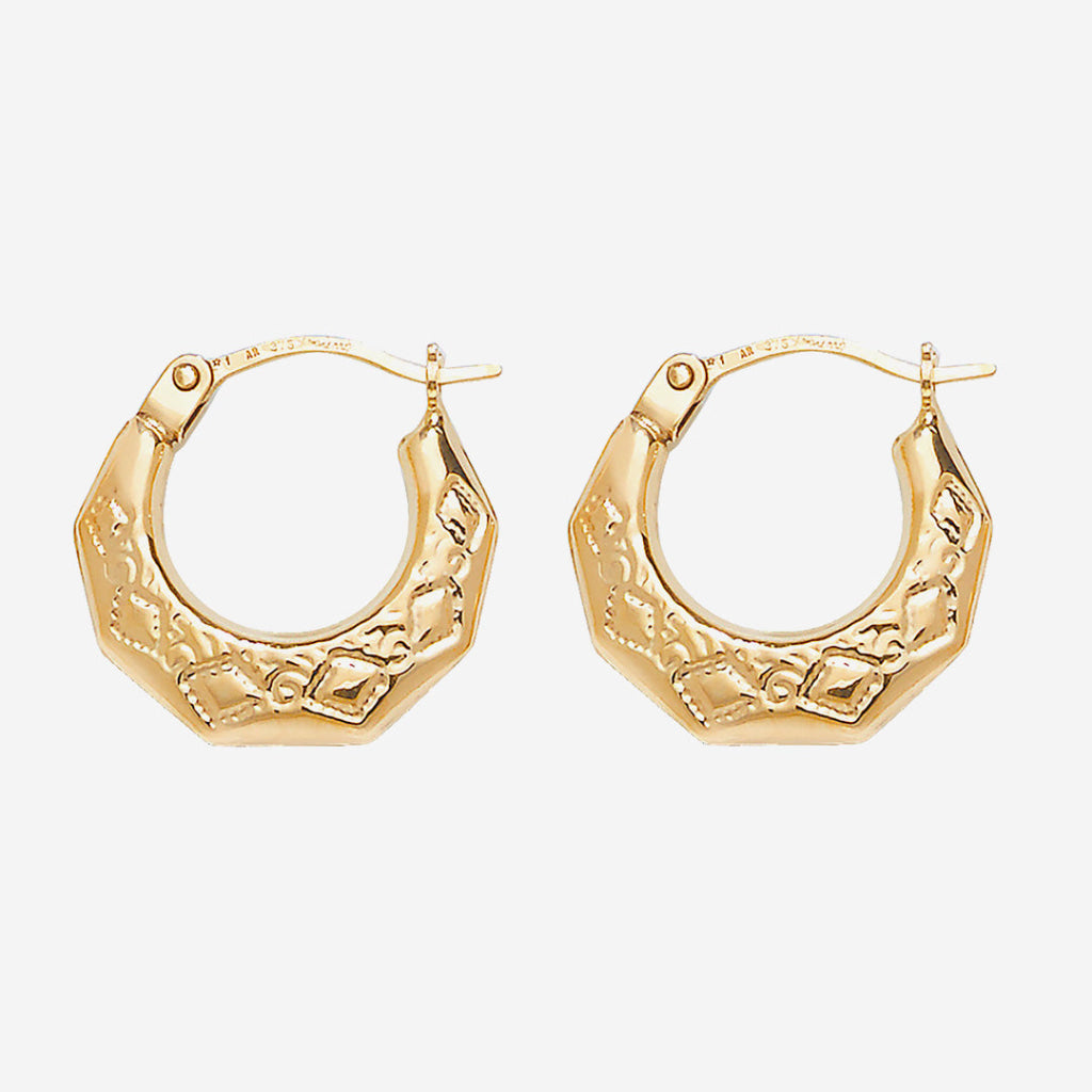 Patterned Baby Creole Kids Earrings | 9ct Gold