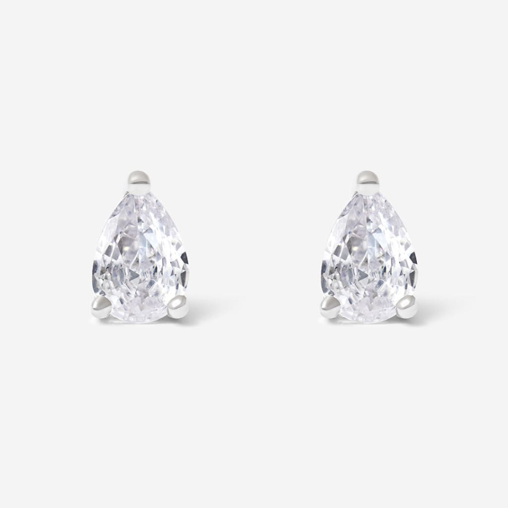 Pear Cut Cubic Zirconia Earrings | Sterling Silver
