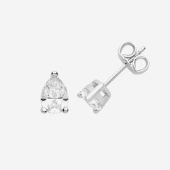 Pear Cut Cubic Zirconia Earrings | Sterling Silver - on white background