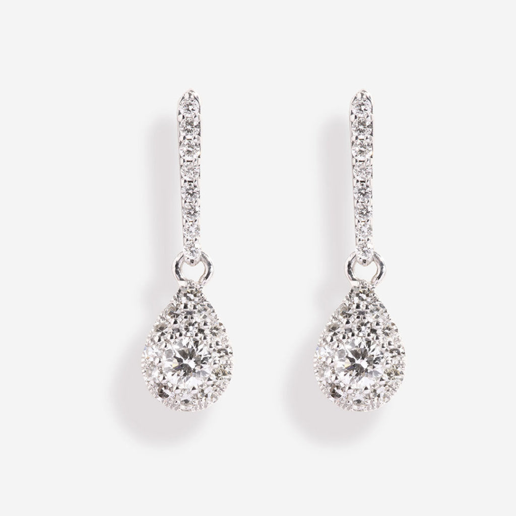 Pear Diamond Earrings 0.54ct | White Gold