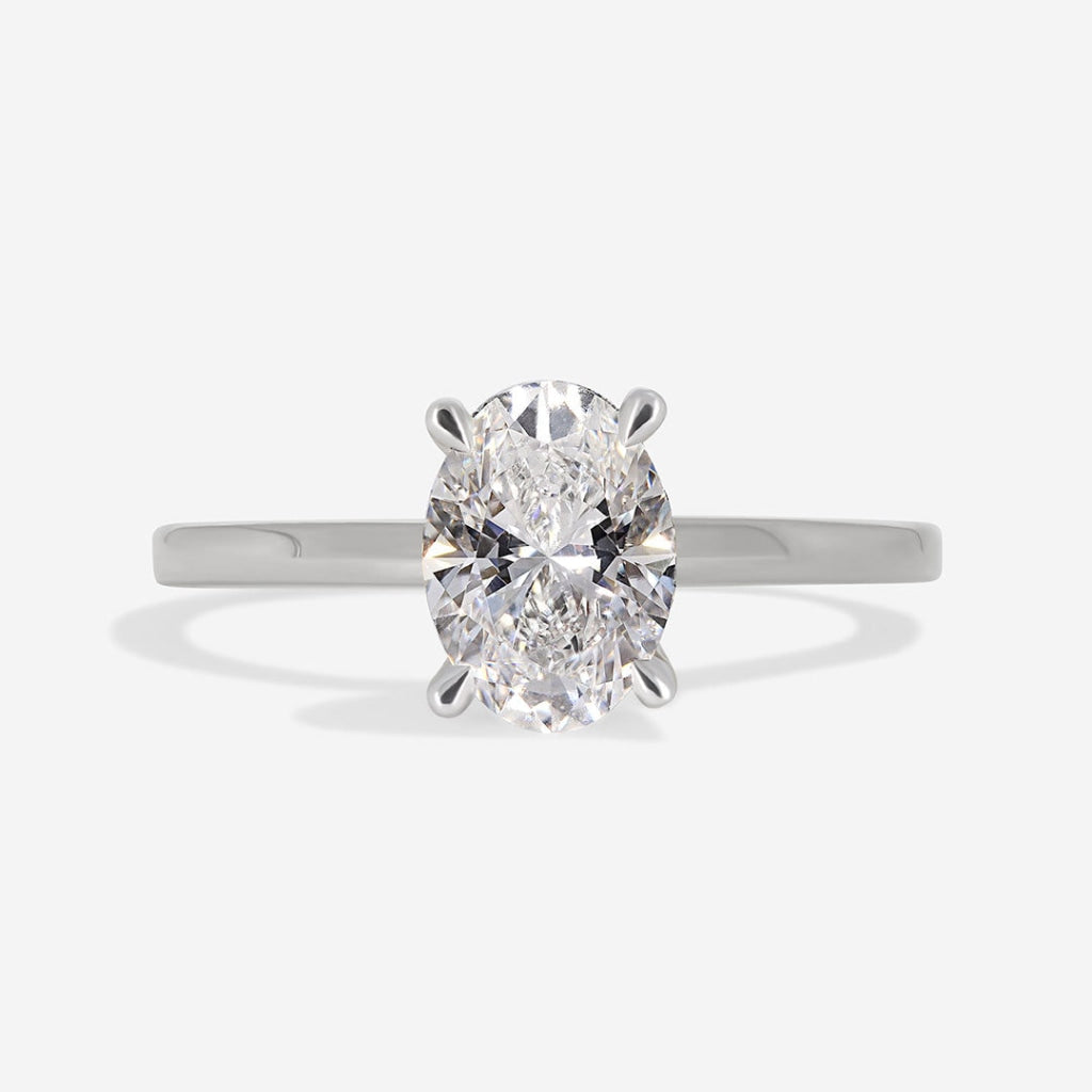 Penny Platinum Oval Lab Grown Engagement Ring
