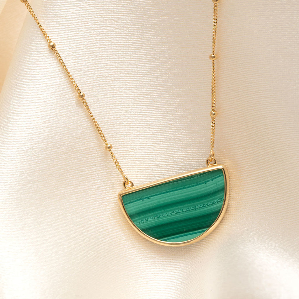 Penzance Malachite Necklace | 9ct Gold - Necklace