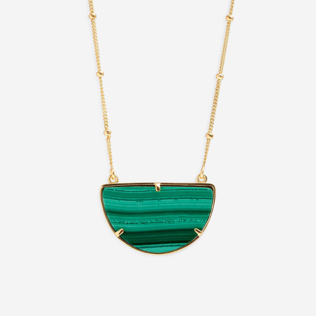 Penzance Malachite Necklace | 9ct Gold - Necklace