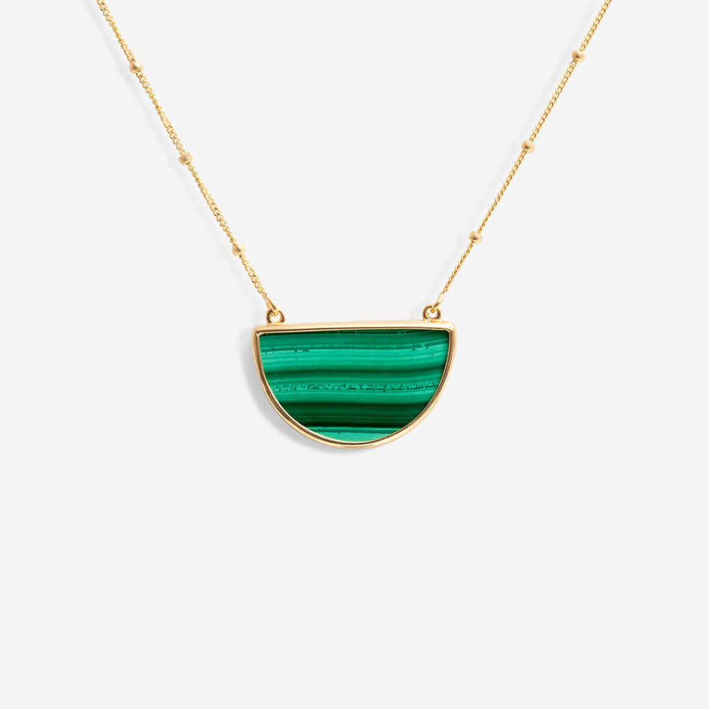 Penzance Malachite Necklace | 9ct Gold - Necklace