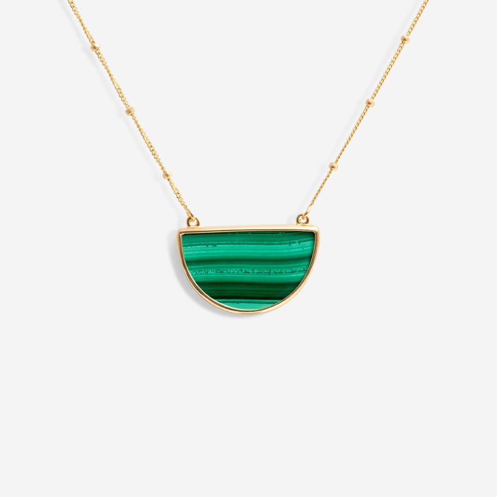 Penzance Malachite Necklace | 9ct Gold
