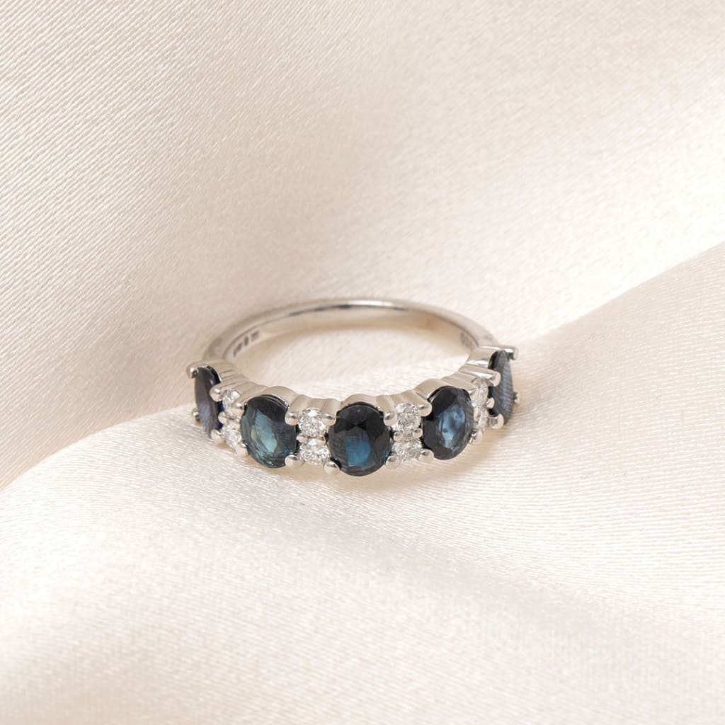 PERSIAN | Diamond & Sapphire Ring Set in Platinum - Rings