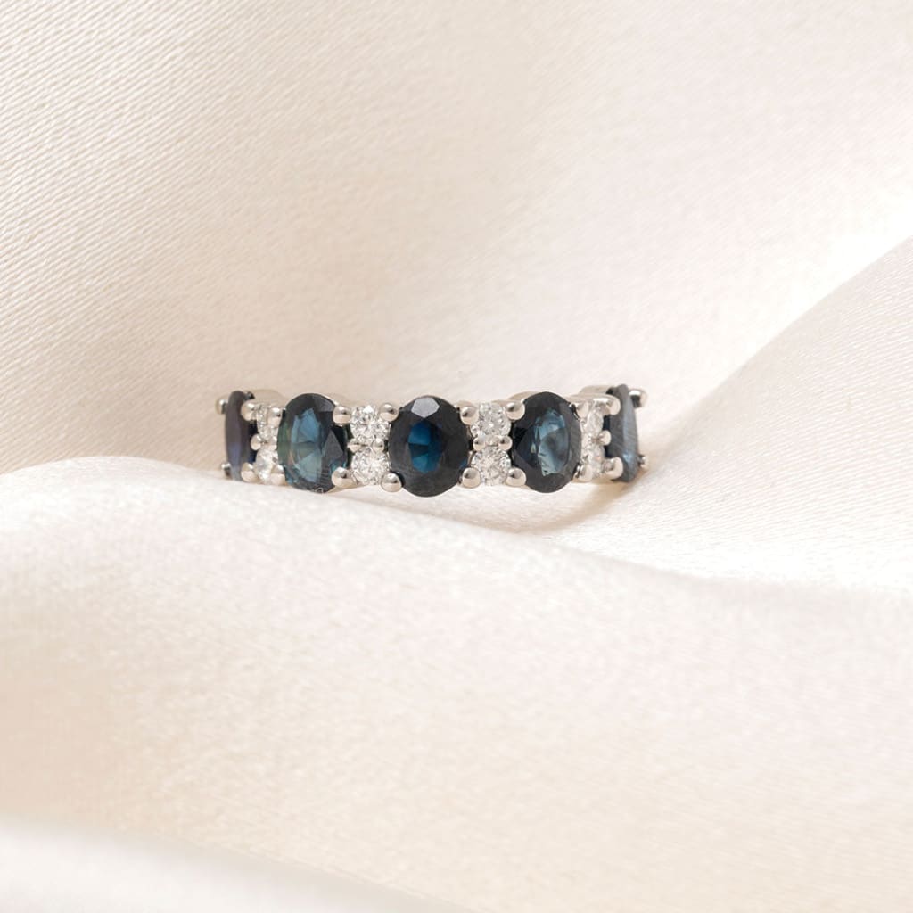 PERSIAN | Diamond & Sapphire Ring Set in Platinum - Rings