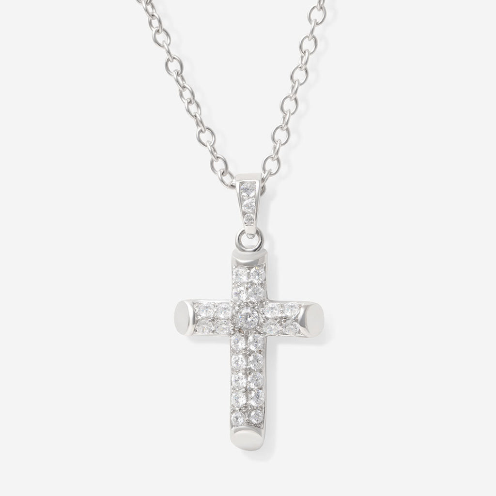 Petite Cubic Zirconia Cross | Sterling Silver