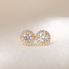 Petite Halo Sparkle Earrings | 9ct Gold - Earrings