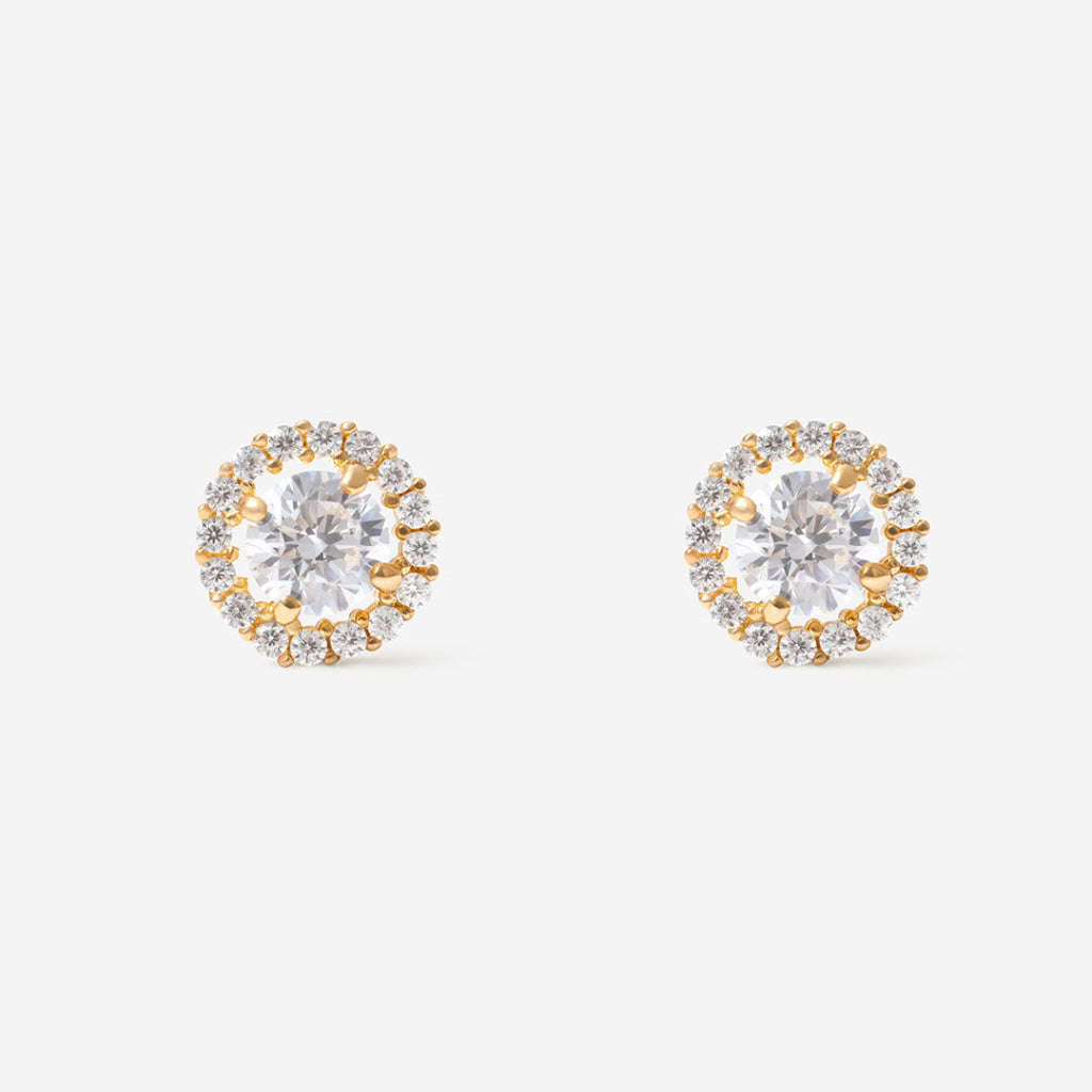 Petite Halo Sparkle Earrings | 9ct Gold - Earrings