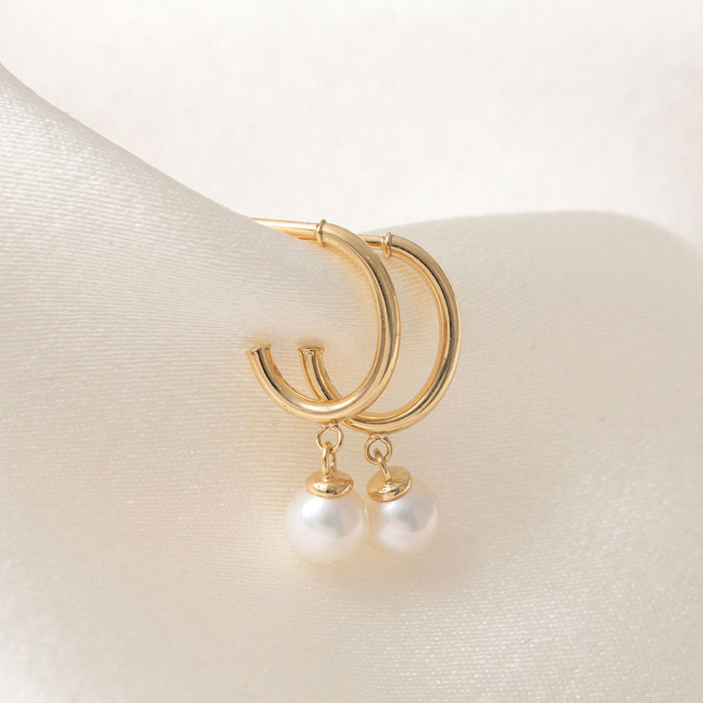 Petite Pearl Drop Earrings | 9ct Gold