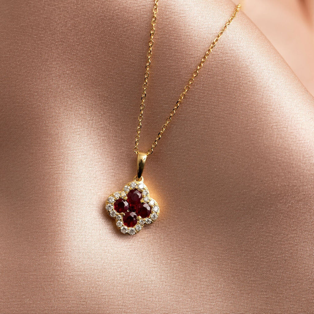 Petite ruby diamond necklace product image