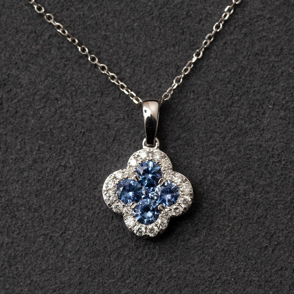 Petite Sapphire Palace Diamond Necklace | 18ct White Gold