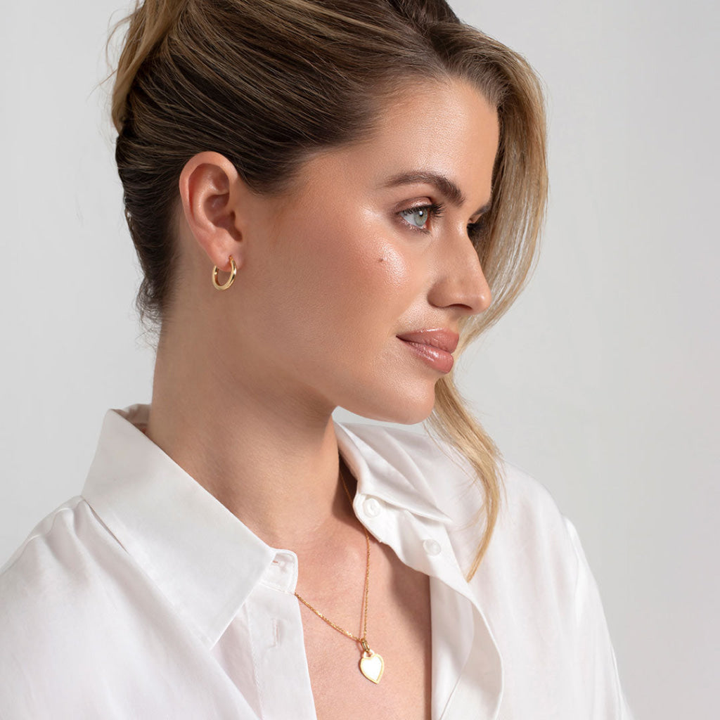 Pipe Hoop Earrings - 12mm | 18ct Gold - Earrings