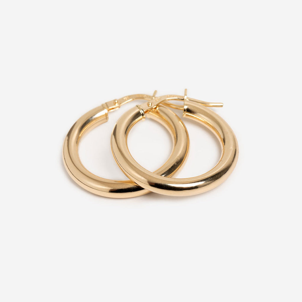 Pipe Hoop Earrings - 20mm | 18ct Gold - Earrings