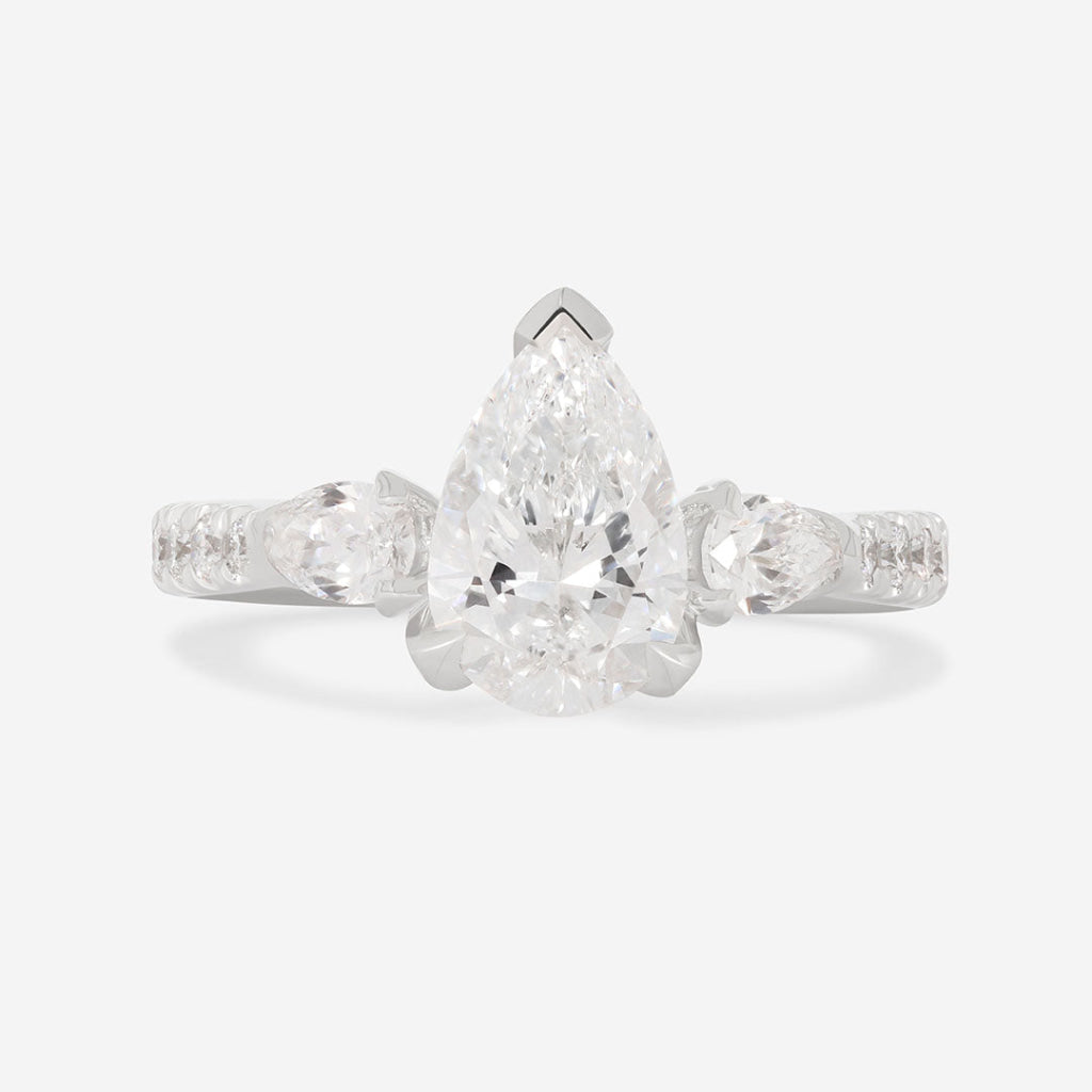 PIPPA | Pear 3-Stone Lab Diamond Set in Platinum - Rings