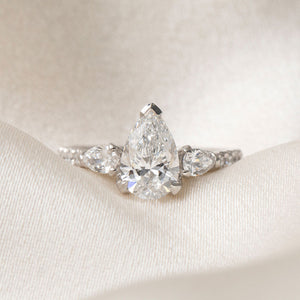 PIPPA 2ct | Pear 3-Stone Lab Grown Diamond Engagement Ring in Platinum