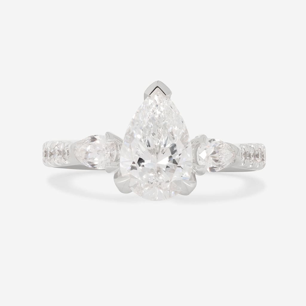 PIPPA | Pear 3-Stone Lab Diamond Set in Platinum - Rings