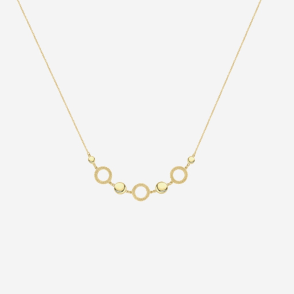 Plain & Patterned Necklace | 9ct Gold - Necklace