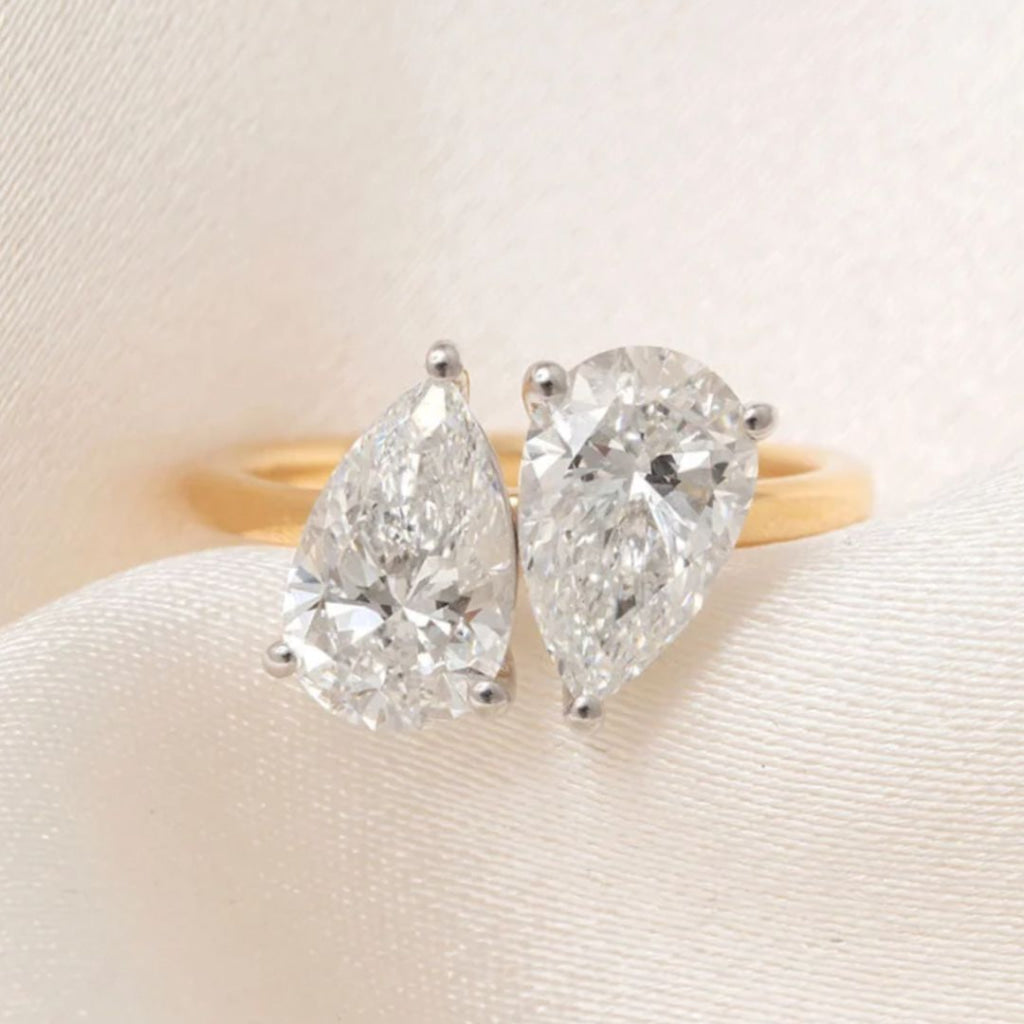 POLLY | Pear Toi Et Moi Set in 18ct Gold 3.00ct - Rings