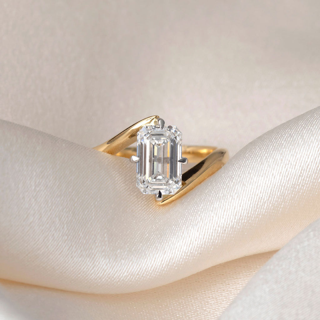 POSIE 2ct | Emerald Cut Lab Grown Diamond Engagement Ring in 18ct Gold