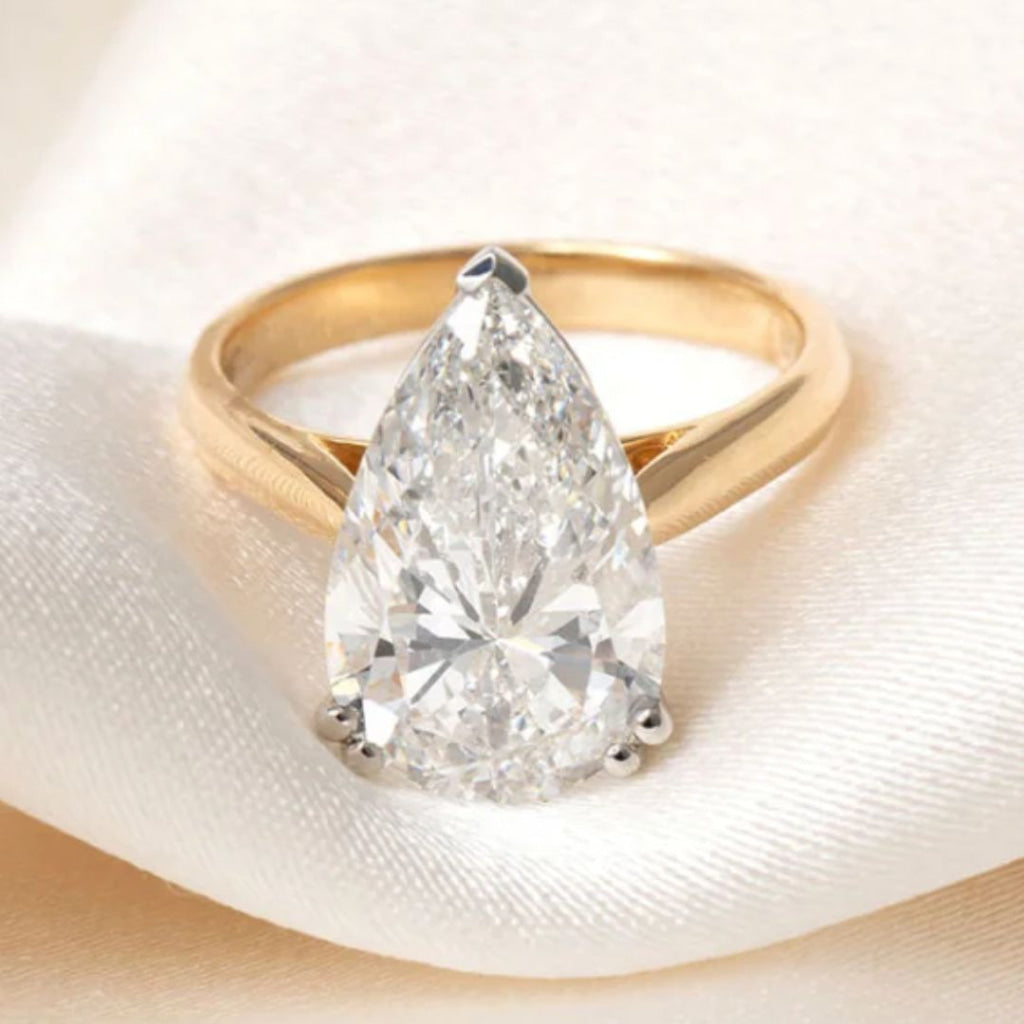 POSITANO | Pear Cut Solitaire Lab Diamond Set in 18ct Gold