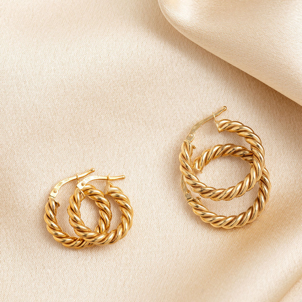 9ct gold hoop earrings