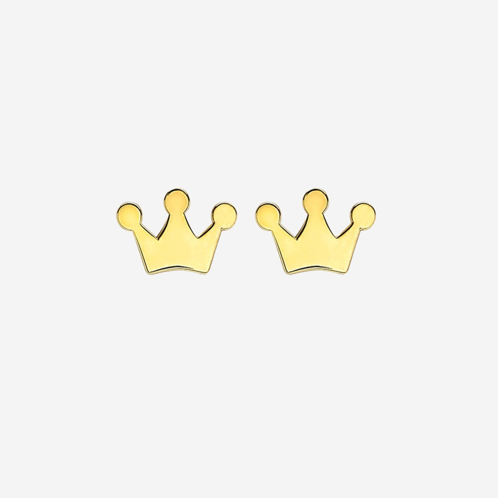 Princess Crown Kids Earrings | 9ct Gold - Earrings