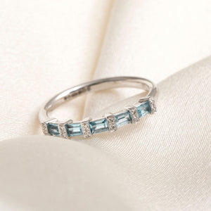 PRISM | Blue Topaz & Diamond Ring in Platinum