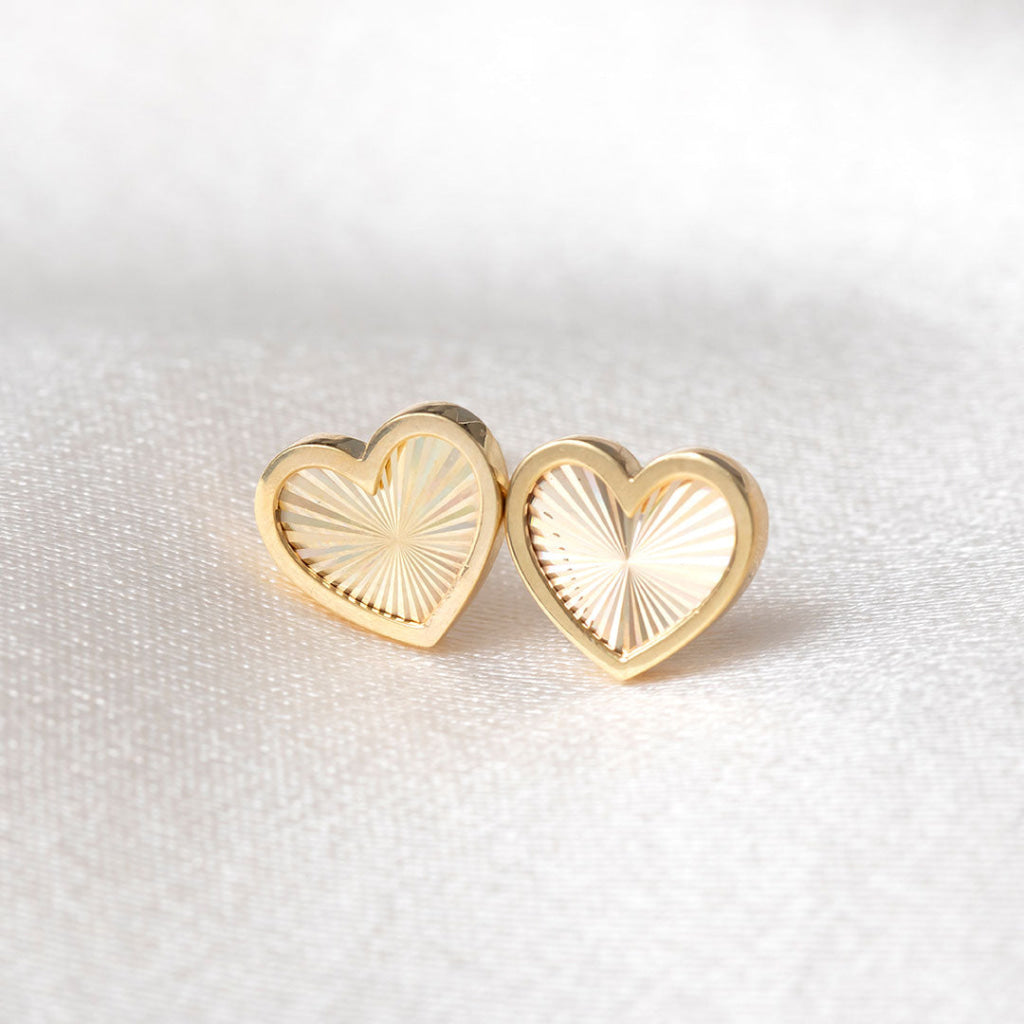 Prism Heart Earrings | 9ct Gold - Earrings