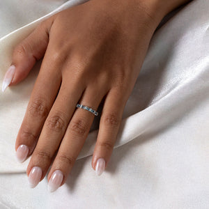 PRISM | Natural Blue Topaz & Diamond Ring in Platinum