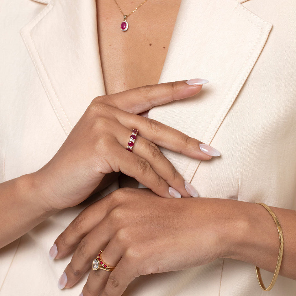 PRISM | Natural Ruby & Diamond Ring in 18ct Gold - Rings