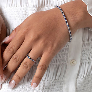 PRISM | Natural  Sapphire & Diamond Ring in Platinum