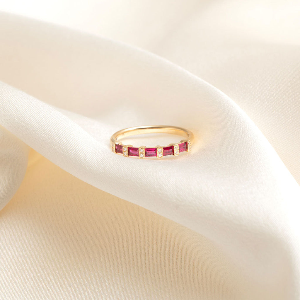 diamond and ruby front view eternity ring 