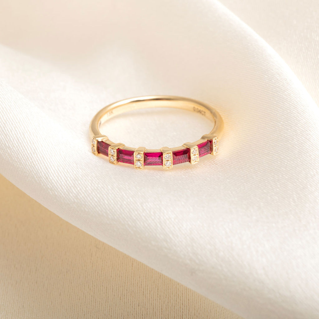 PRISM | Natural Ruby & Diamond Ring in 18ct Gold