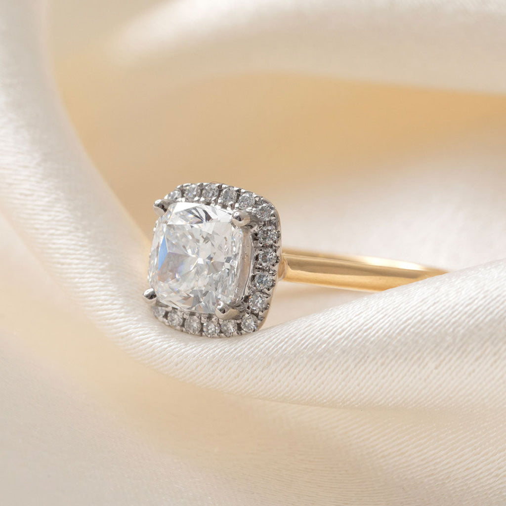 PRIYA | Cushion Halo Lab Grown Diamond Engagement Ring