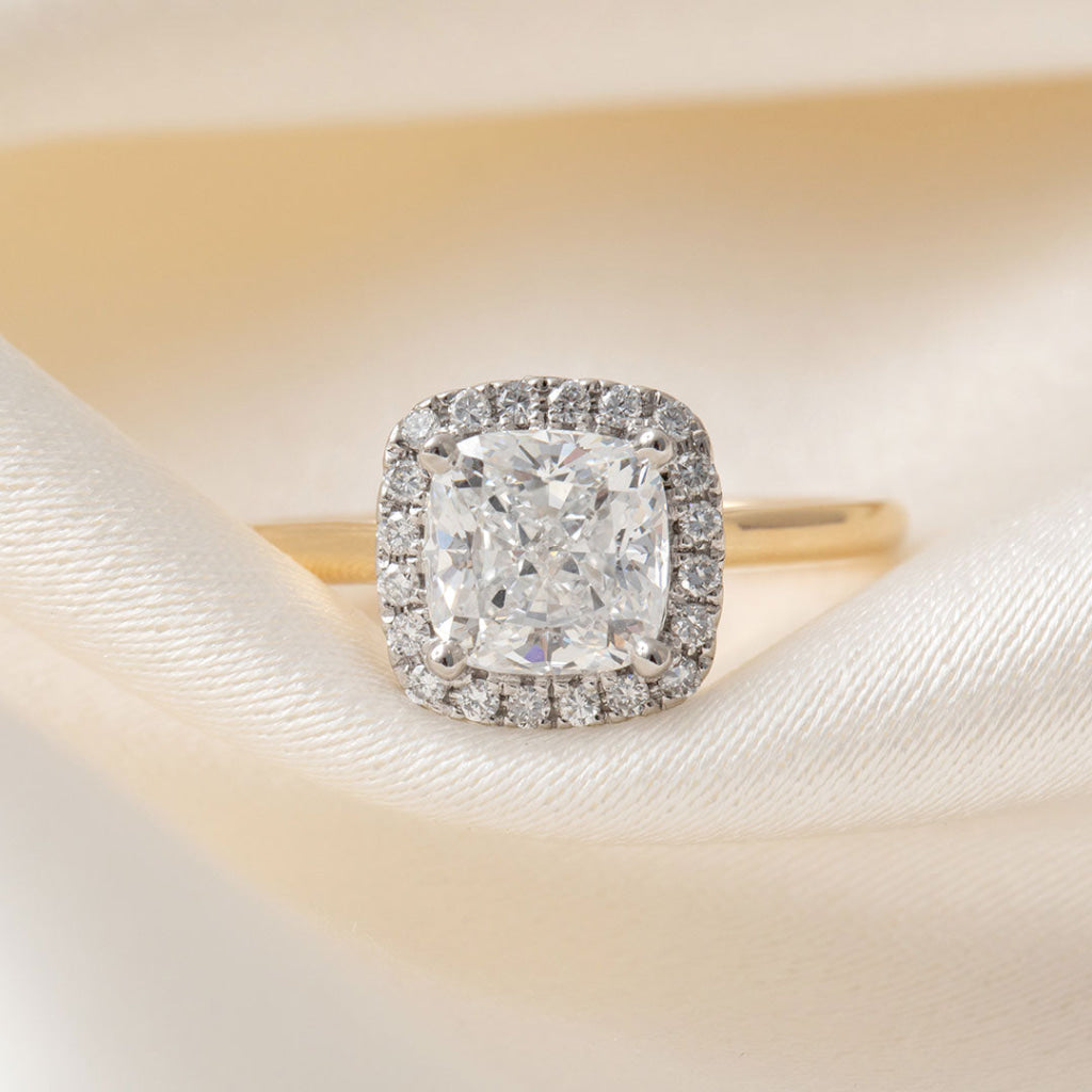 PRIYA | Cushion Halo Lab Grown Diamond Engagement Ring