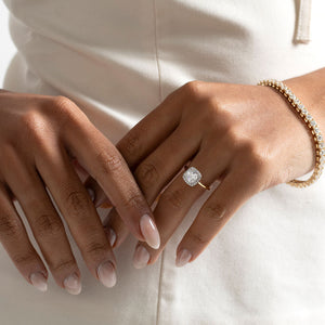 PRIYA 1.65ct | Cushion Halo Lab Grown Diamond Engagement Ring in 18ct Gold