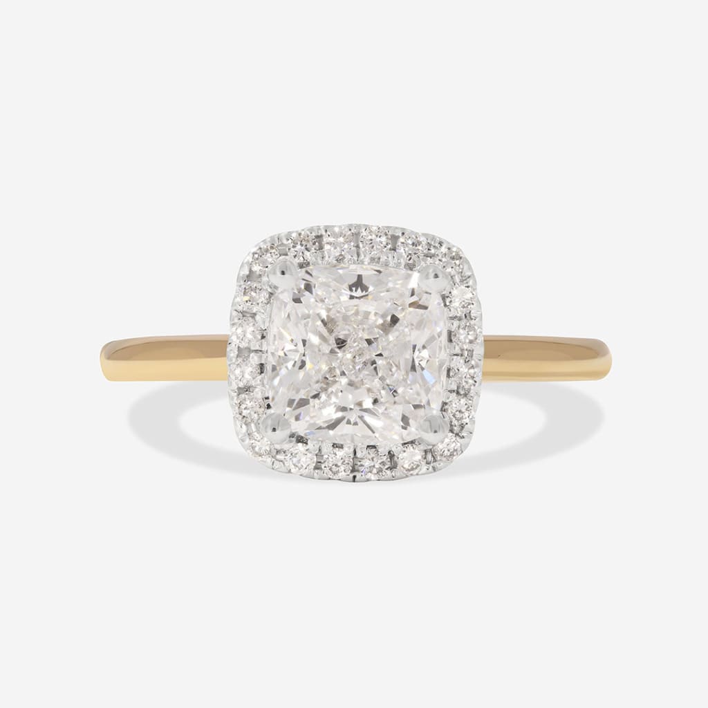 PRIYA | Cushion Halo Lab Grown Diamond Engagement Ring