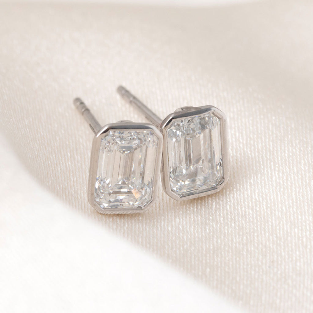 Pure - 2ct | Bezel Set Lab Grown Diamond Earrings