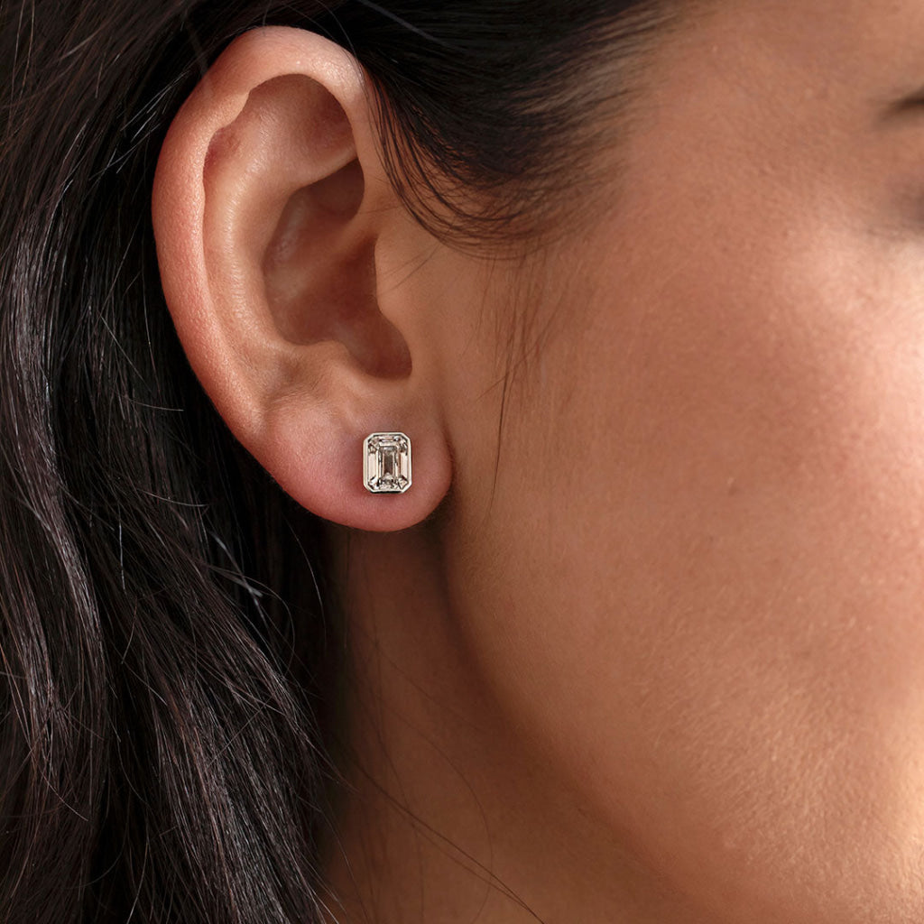 Pure - 2ct | Bezel Set Lab Grown Diamond Earrings